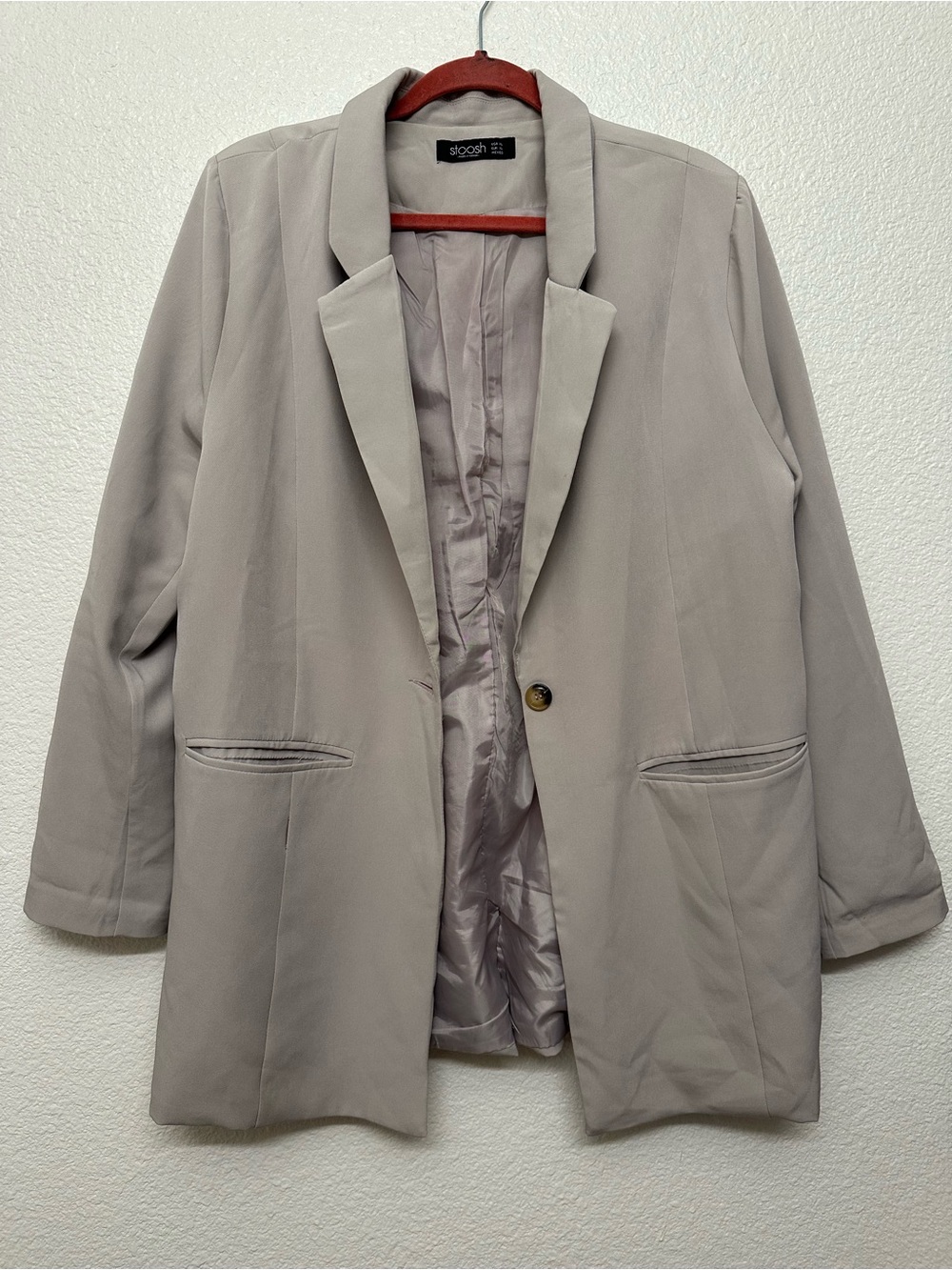 Stoosh Light Taupe Single-Button Blazer